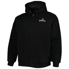 Minnesota Vikings Dunbrooke Big & Tall Dakota Canvas Hoodie Full-Zip Jacket - Black - NFL