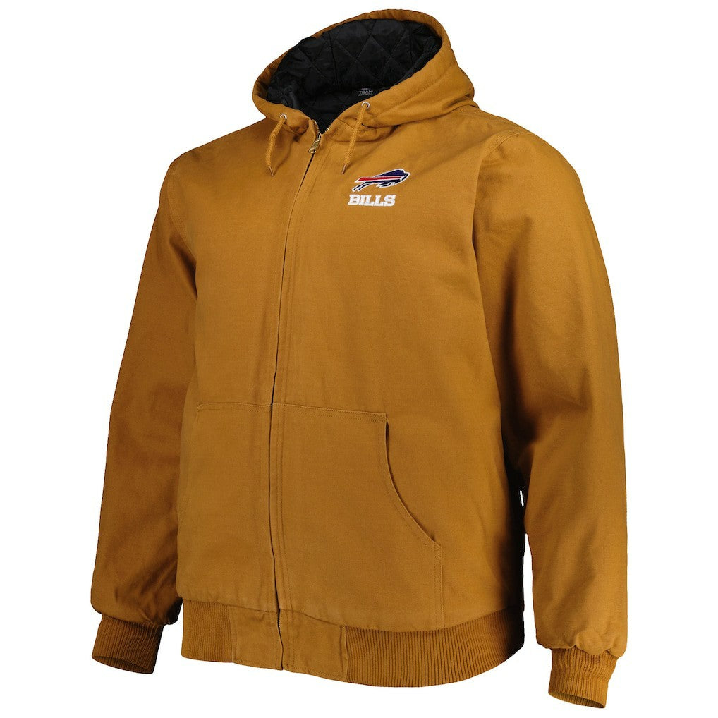 Buffalo Bills Dunbrooke Big & Tall Dakota Canvas Hoodie Full-Zip Jacket - Tan - NFL