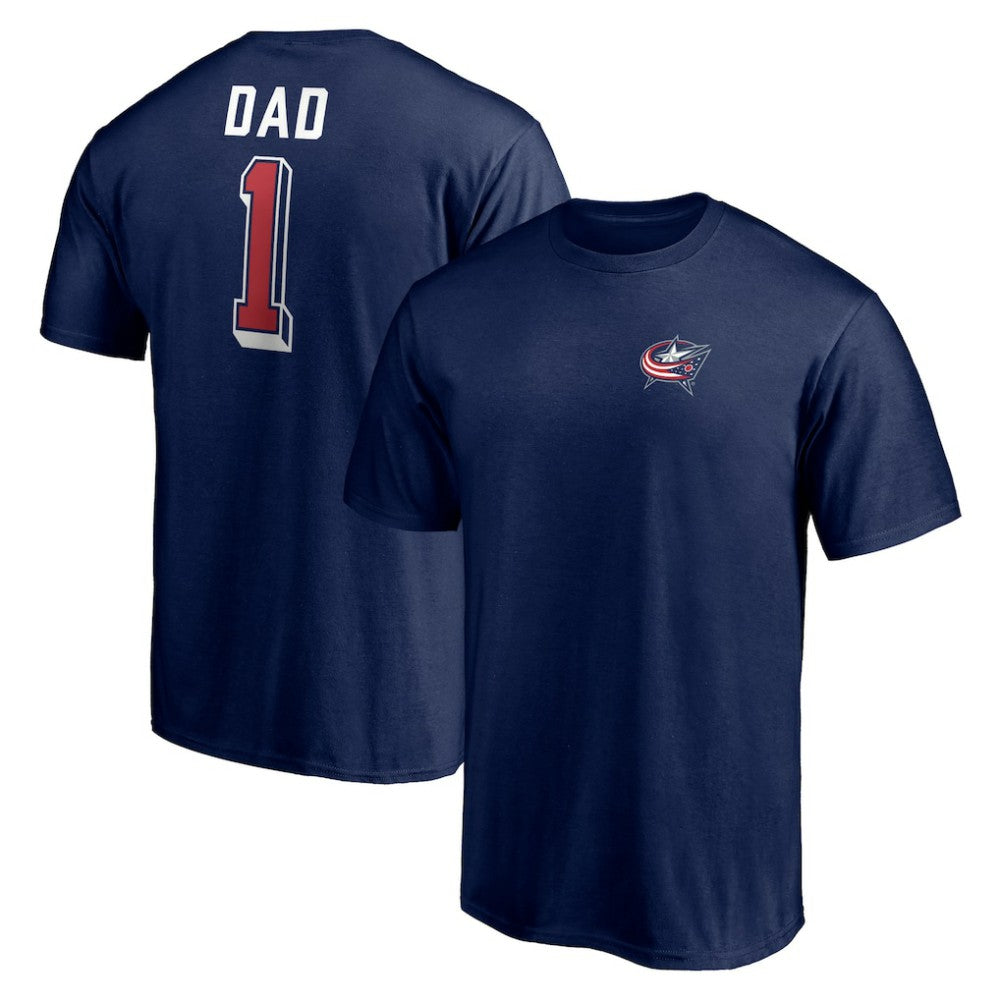 Columbus Blue Jackets Number One Dad Logo T-Shirt - Navy | NHL Lifestyle