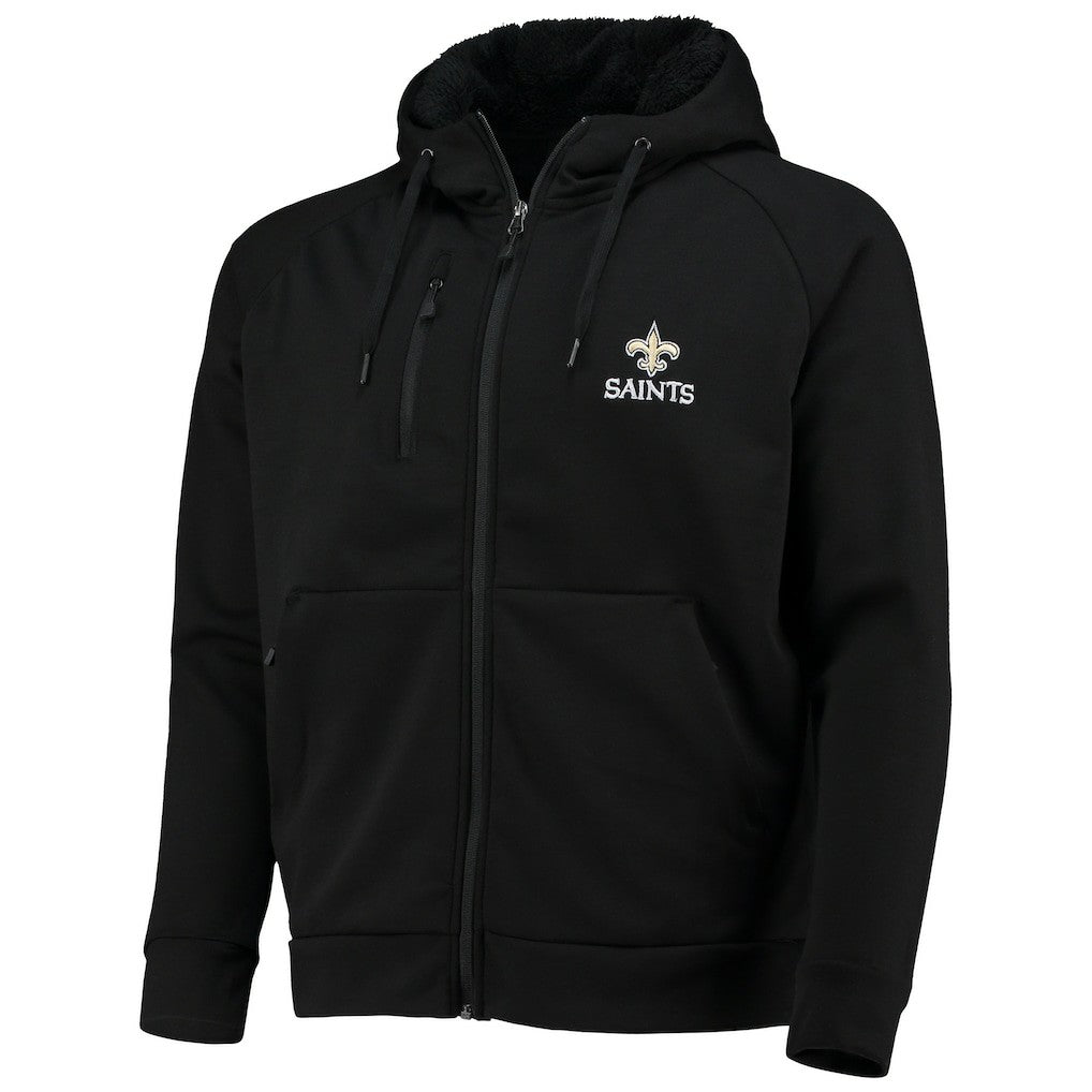 New Orleans Saints Dunbrooke Shag Tri-Blend Full-Zip Raglan Hoodie - Black - NFL