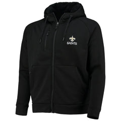 New Orleans Saints Dunbrooke Shag Tri-Blend Full-Zip Raglan Hoodie - Black - NFL