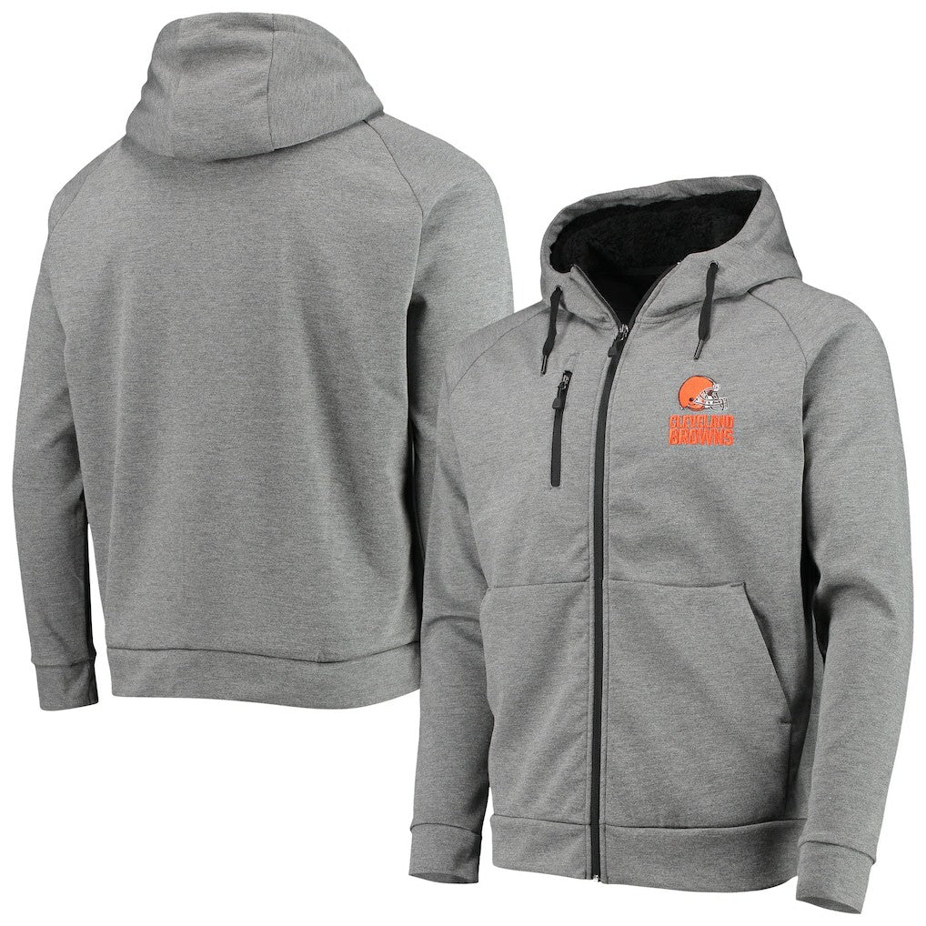 Cleveland Browns Dunbrooke Shag Tri-Blend Full-Zip Raglan Hoodie - Charcoal - NFL