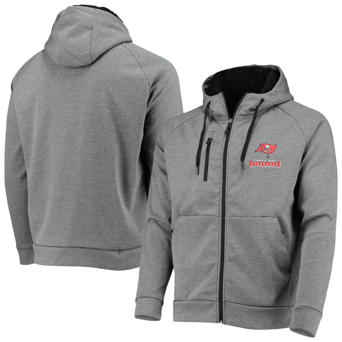 Tampa Bay Buccaneers Dunbrooke Shag Tri-Blend Full-Zip Raglan Hoodie - Charcoal - NFL