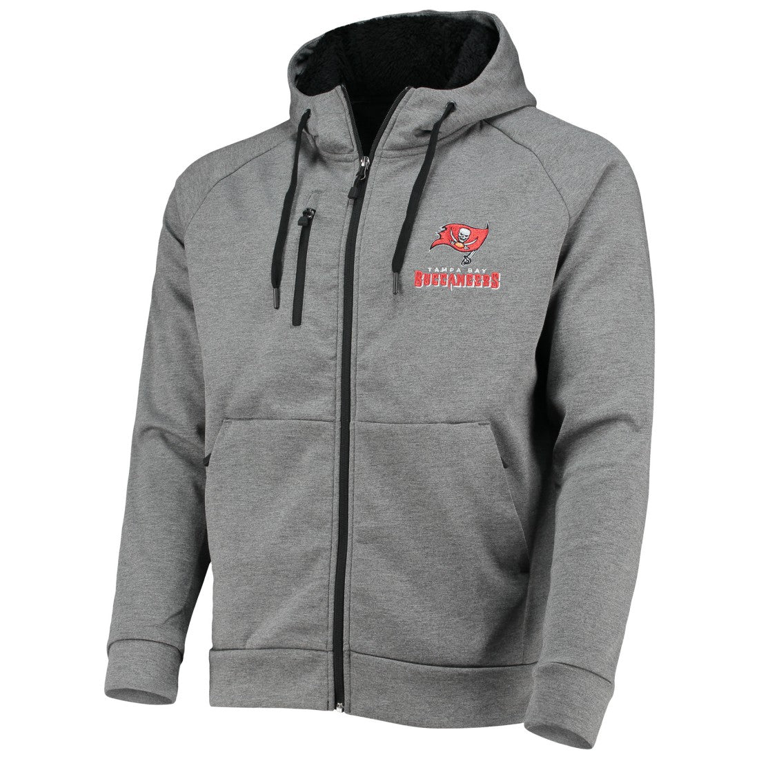Tampa Bay Buccaneers Dunbrooke Shag Tri-Blend Full-Zip Raglan Hoodie - Charcoal - NFL