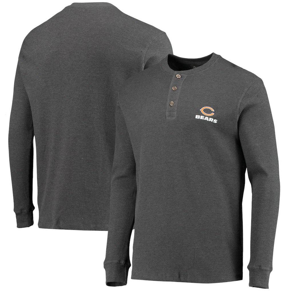 Chicago Bears Dunbrooke Logo Maverick Thermal Henley Long Sleeve T-Shirt - Heathered Gray - NFL