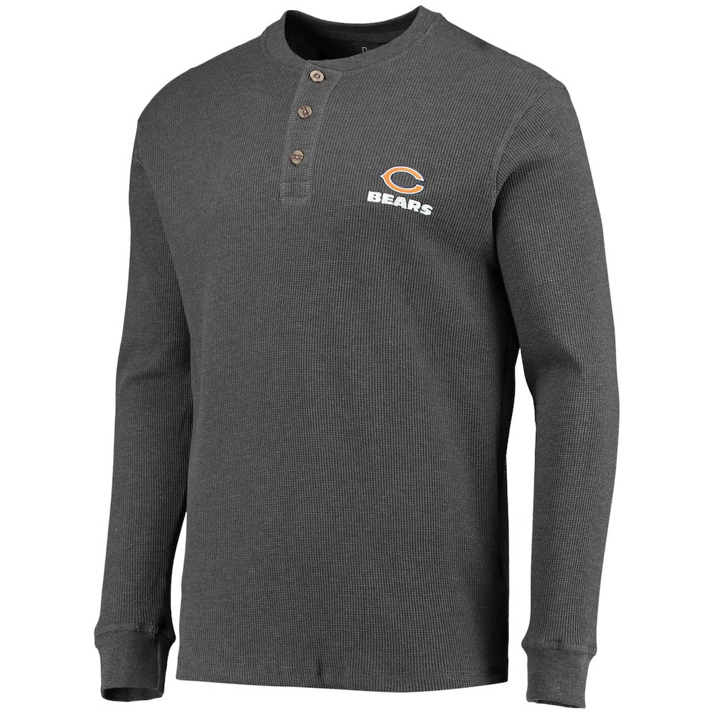 Chicago Bears Dunbrooke Logo Maverick Thermal Henley Long Sleeve T-Shirt - Heathered Gray - NFL