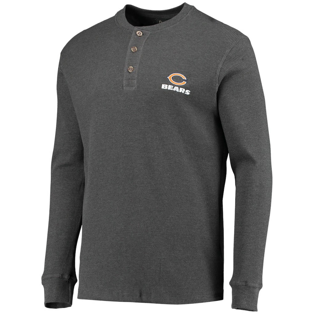 Chicago Bears Dunbrooke Logo Maverick Thermal Henley Long Sleeve T-Shirt - Heathered Gray - NFL