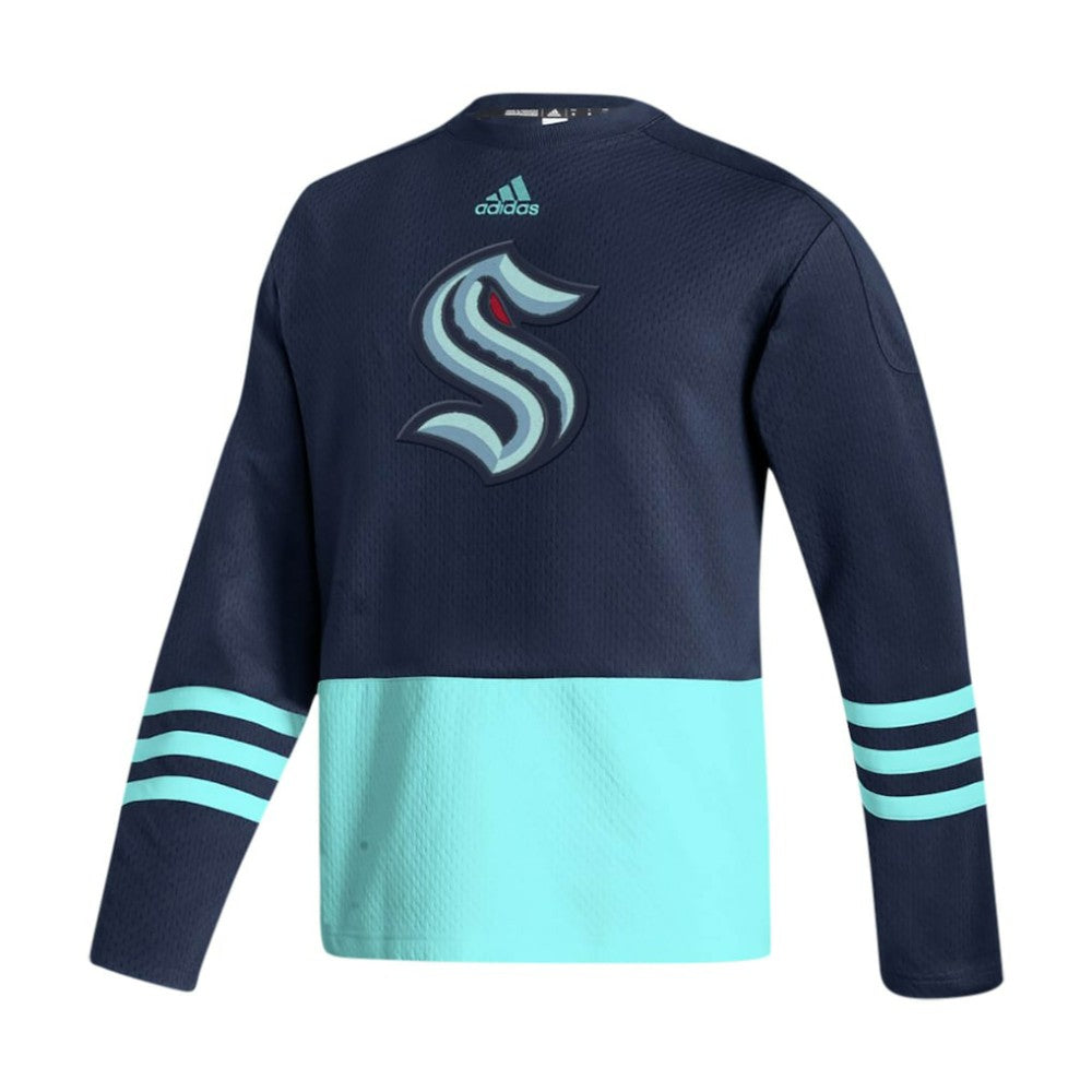 Seattle Kraken adidas Logo AEROREADY Pullover Sweater - Deep Sea Blue | Adidas Clearance