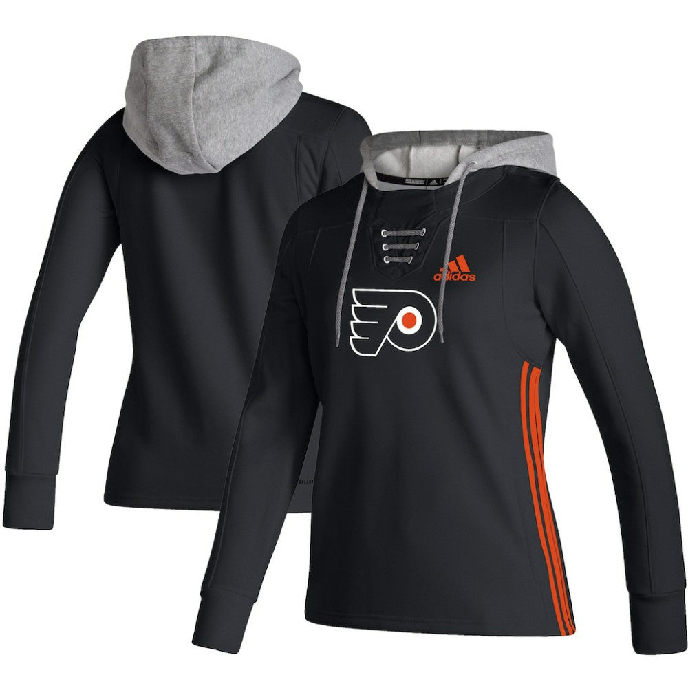 Philadelphia Flyers adidas Women's Skate Lace AEROREADY Pullover Hoodie - Black | Adidas near me