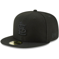 St. Louis Cardinals New Era Black on Black 59FIFTY Fitted Hat Outlet