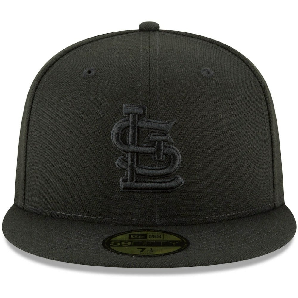 St. Louis Cardinals New Era Black on Black 59FIFTY Fitted Hat Outlet
