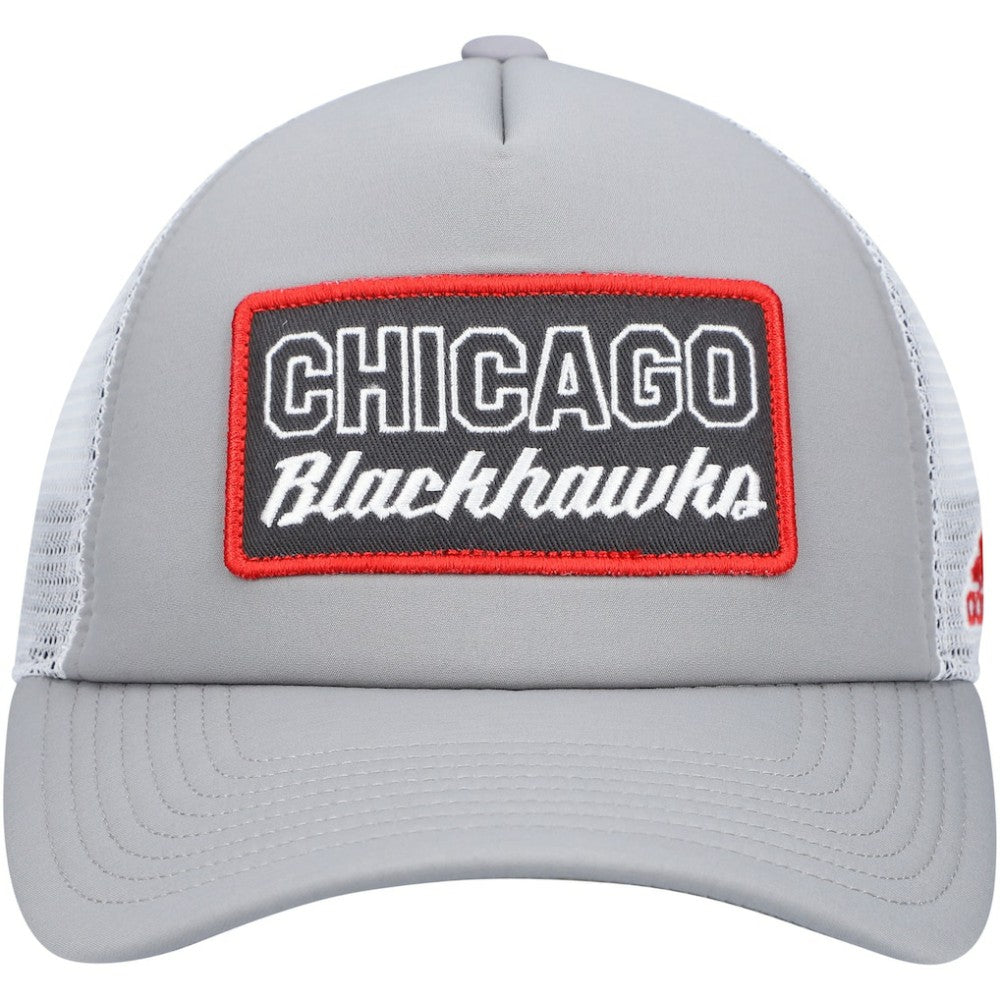 Chicago Blackhawks adidas Locker Room Foam Trucker Snapback Hat - Gray/White | Adidas sale
