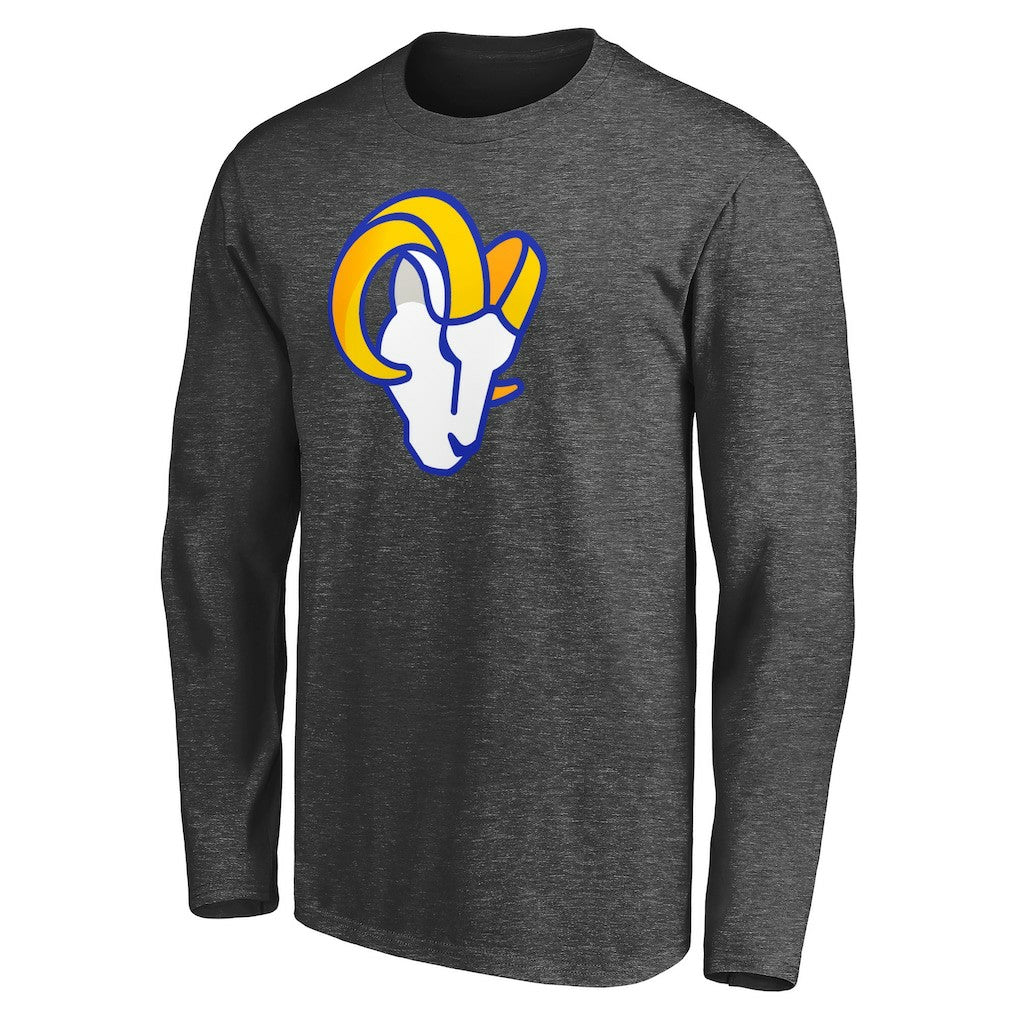Los Angeles Rams Big & Tall Primary Logo Long Sleeve T-Shirt - Heathered Charcoal - Fanatics