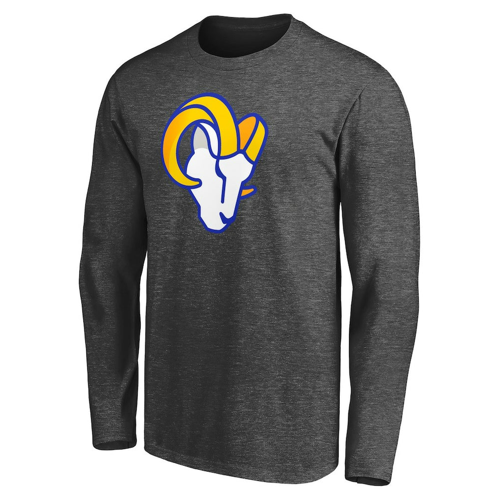 Los Angeles Rams Big & Tall Primary Logo Long Sleeve T-Shirt - Heathered Charcoal - Fanatics