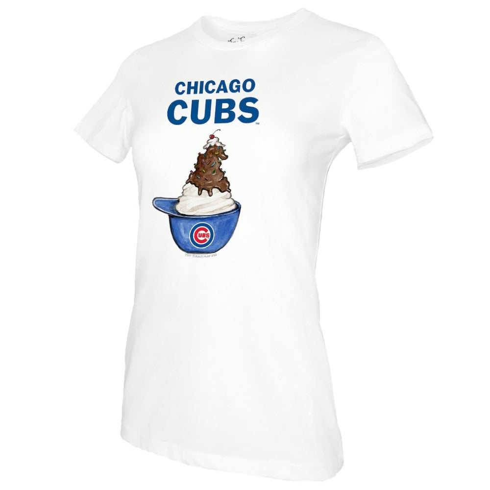 Chicago Cubs Tiny Turnip Women's Sundae Helmet T-Shirt for sale