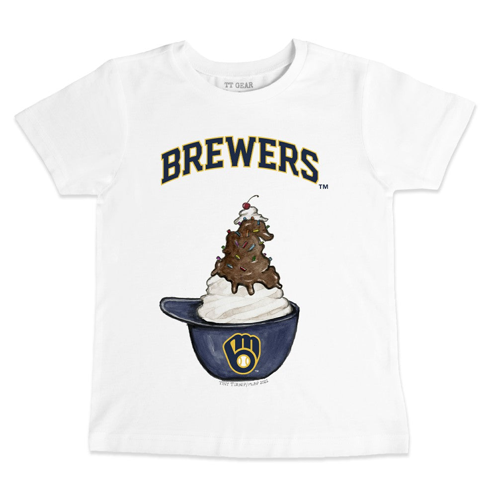 Milwaukee Brewers Tiny Turnip Youth Sundae Helmet T-Shirt Sale