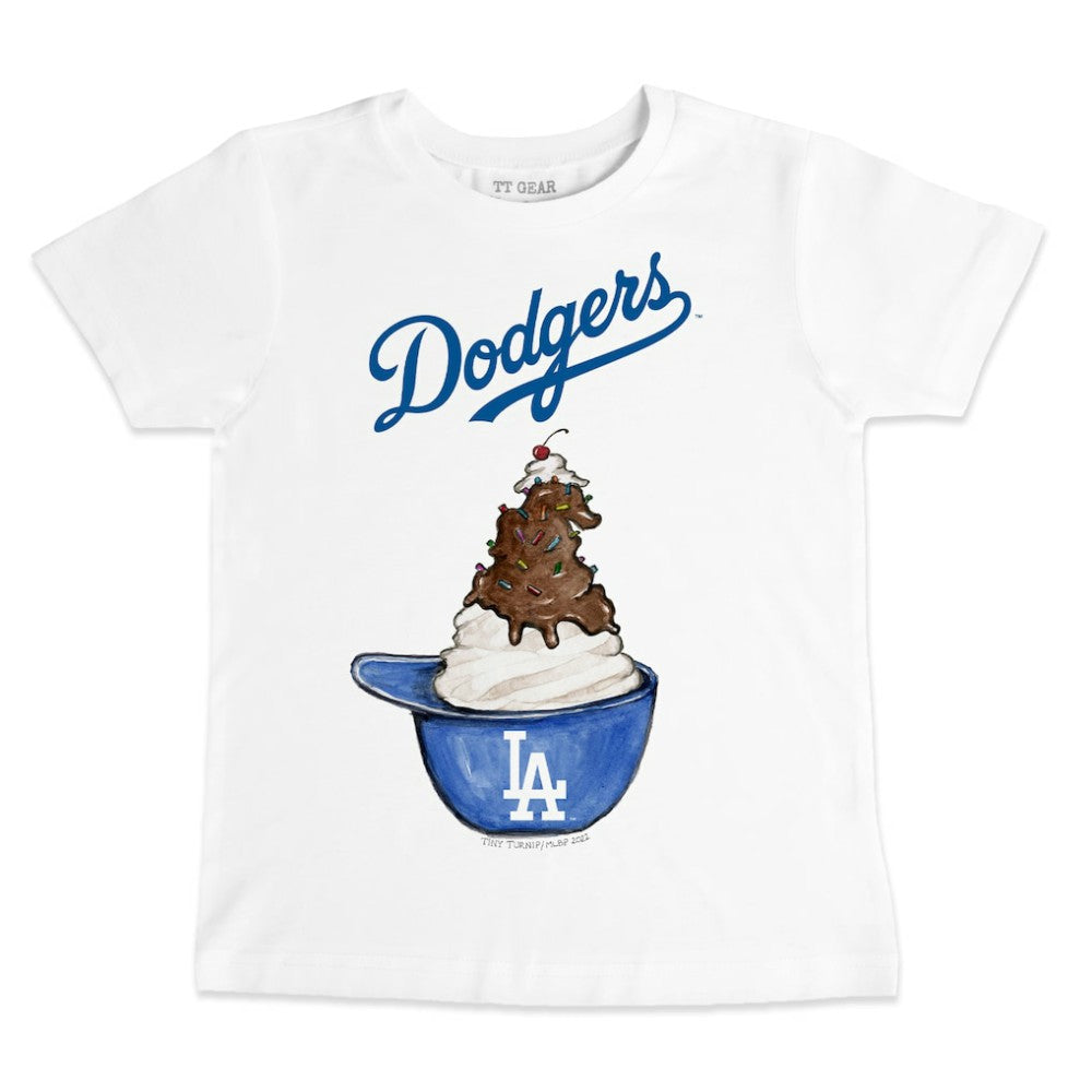 Los Angeles Dodgers Tiny Turnip Youth Sundae Helmet T-Shirt for sale