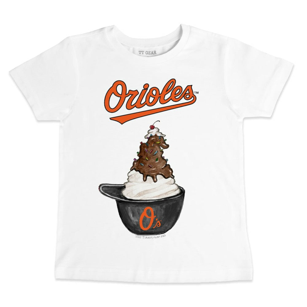 Baltimore Orioles Tiny Turnip Youth Sundae Helmet T-Shirt Near Me