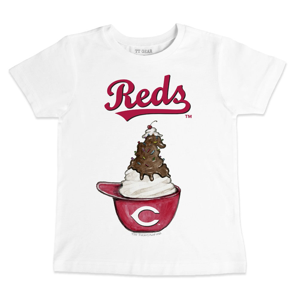 Cincinnati Reds Tiny Turnip Youth Sundae Helmet T-Shirt for sale