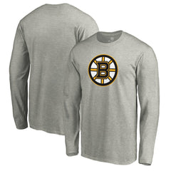 Boston Bruins Primary Logo Long Sleeve T-Shirt - Heather Gray | NHL on sale