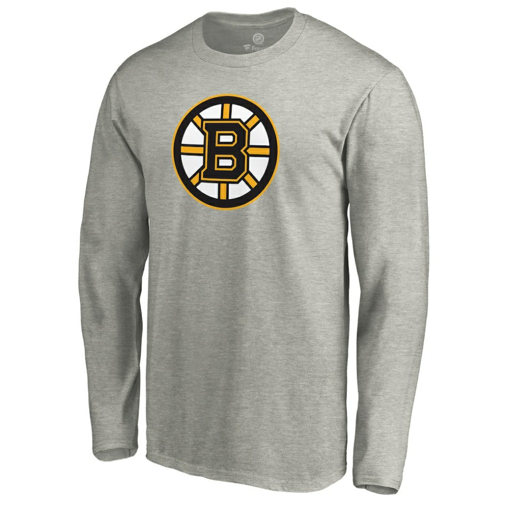 Boston Bruins Primary Logo Long Sleeve T-Shirt - Heather Gray | NHL on sale