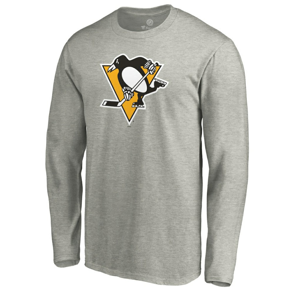 Pittsburgh Penguins Primary Logo Long Sleeve T-Shirt - Heather Gray | NHL near me