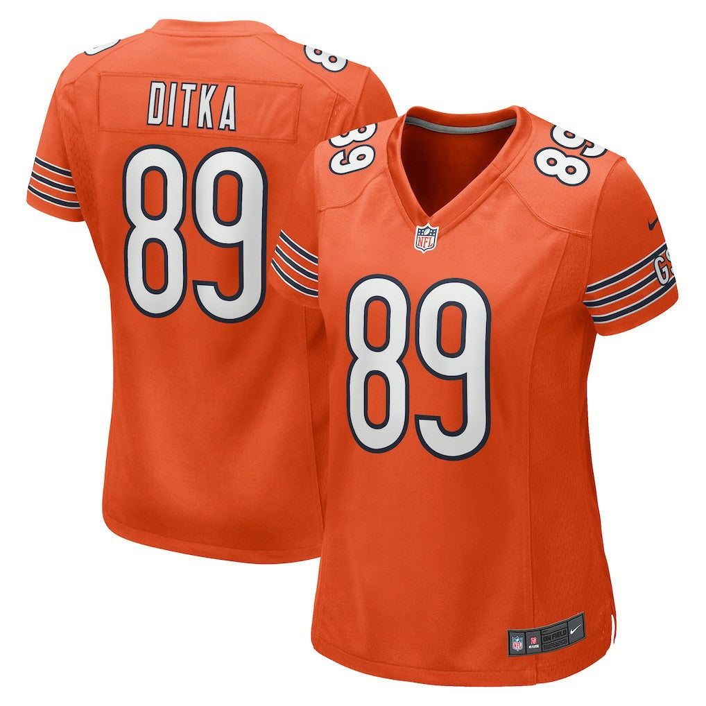 Mike Ditka Chicago Bears Women's Retired Player Jersey - Orange - Nike