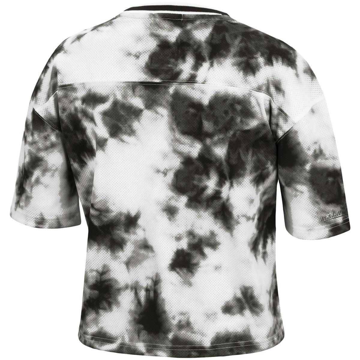 Mitchell & Ness Toronto Raptors Women's Hardwood Classics Tie-Dye Cropped T-Shirt Black/White