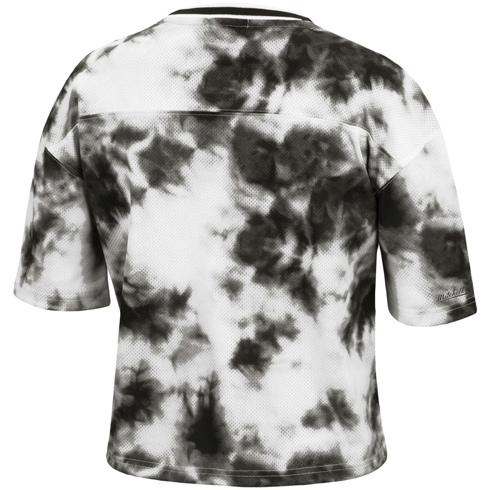 Mitchell & Ness Toronto Raptors Women's Hardwood Classics Tie-Dye Cropped T-Shirt Black/White
