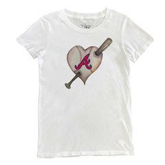 Atlanta Braves Tiny Turnip Women's Heart Bat T-Shirt Discount