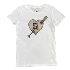San Diego Padres Tiny Turnip Women's Heart Bat T-Shirt for sale