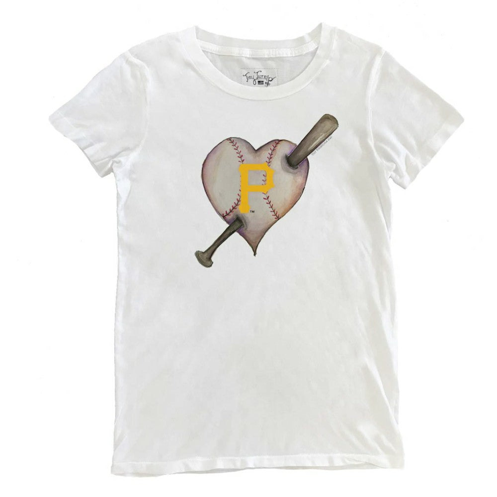 Pittsburgh Pirates Tiny Turnip Women's Heart Bat T-Shirt for sale