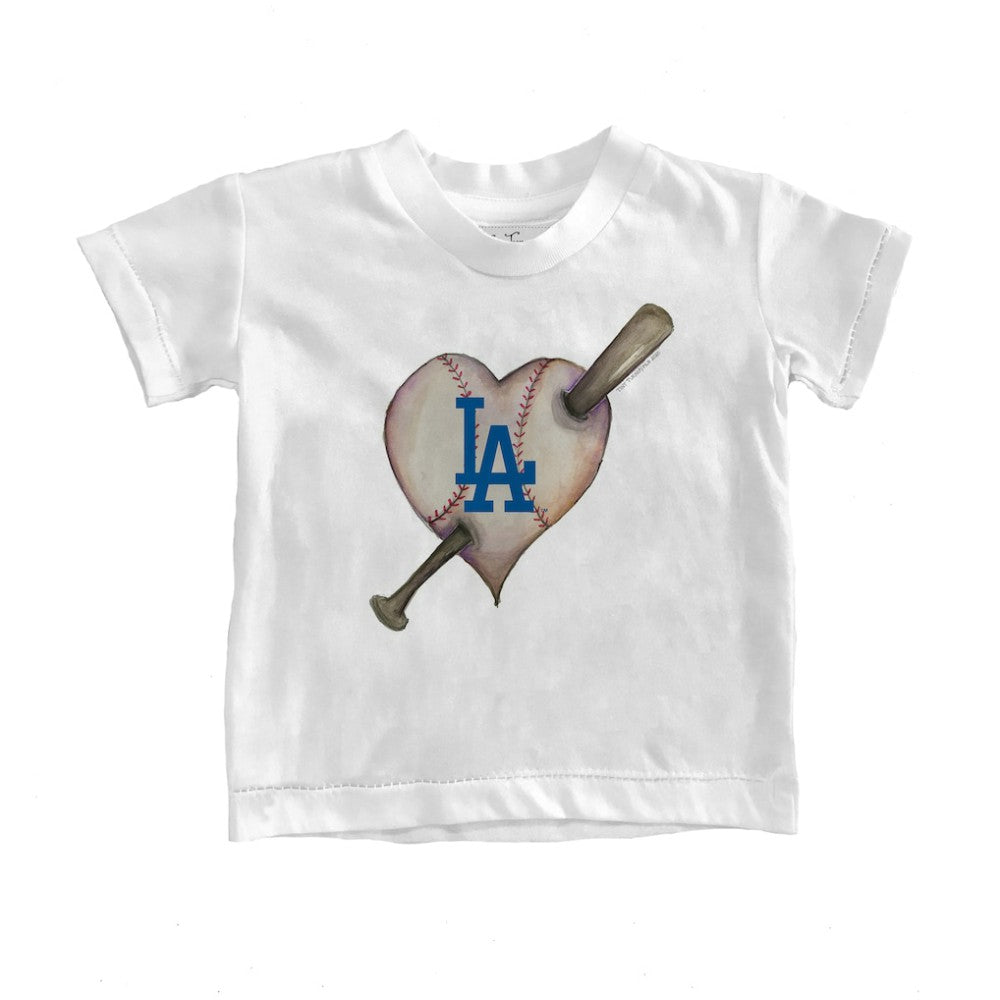 Los Angeles Dodgers Tiny Turnip Youth Heart Bat T-Shirt Discount