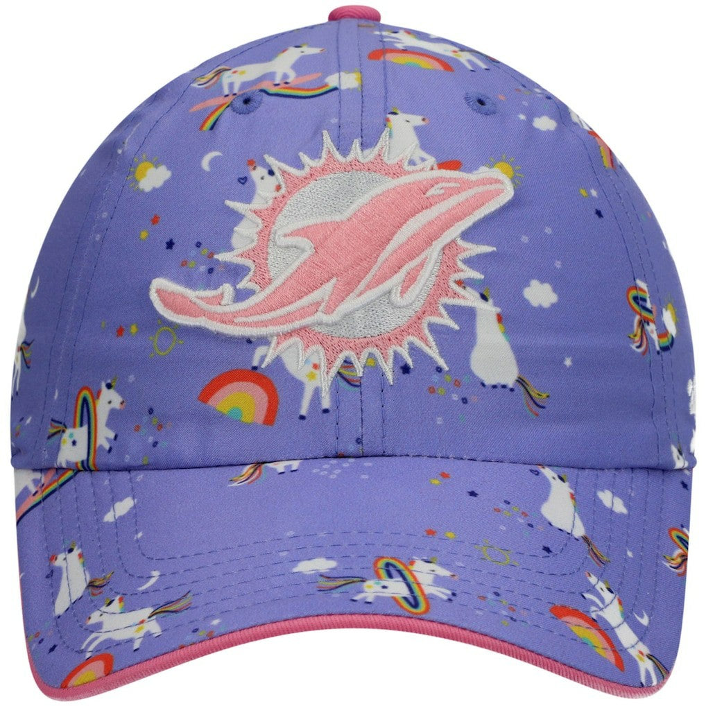 Miami Dolphins '47 Girls Preschool Unicorn Clean Up Adjustable Hat - Purple - 47 brand