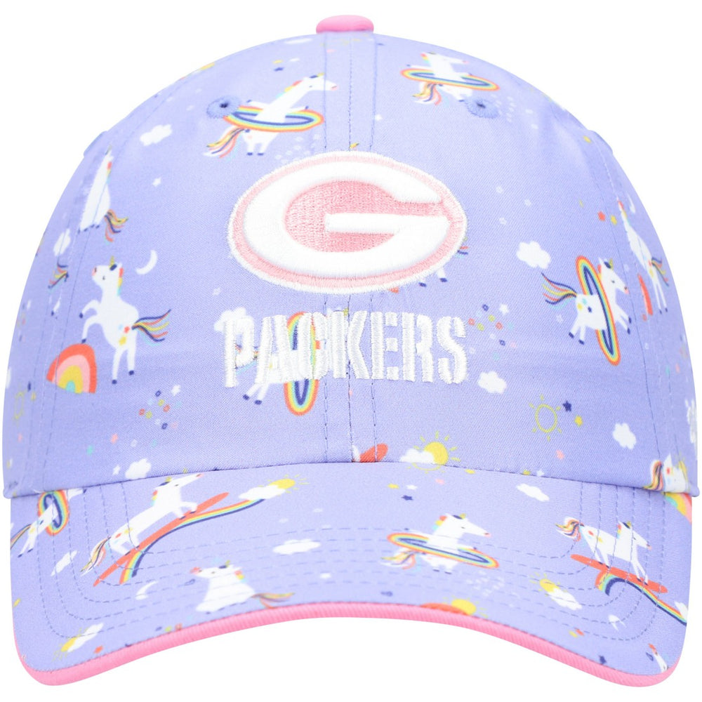 Green Bay Packers '47 Girls Preschool Unicorn Clean Up Adjustable Hat - Purple - 47 brand