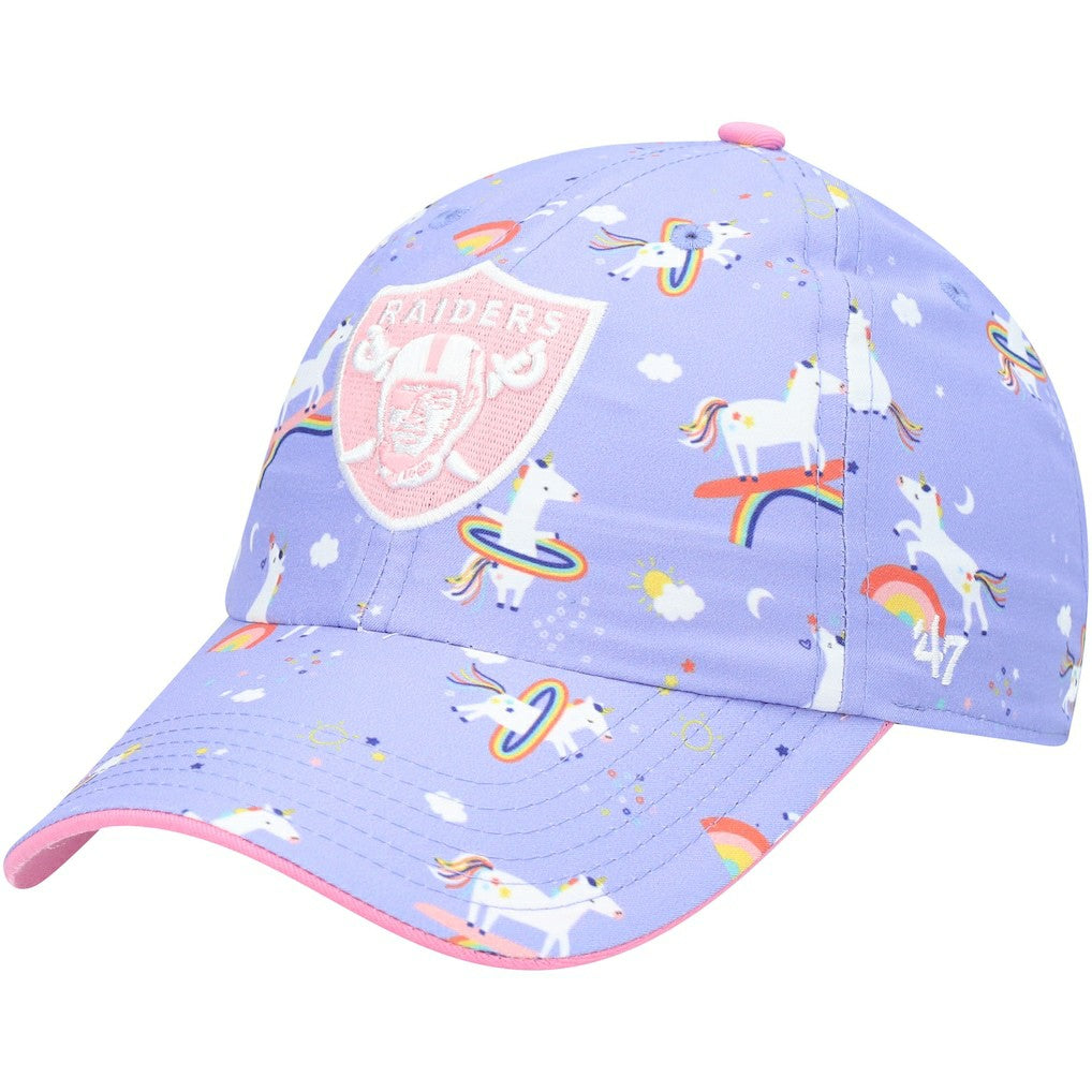 Las Vegas Raiders '47 Girls Preschool Unicorn Clean Up Adjustable Hat - Purple - 47 brand