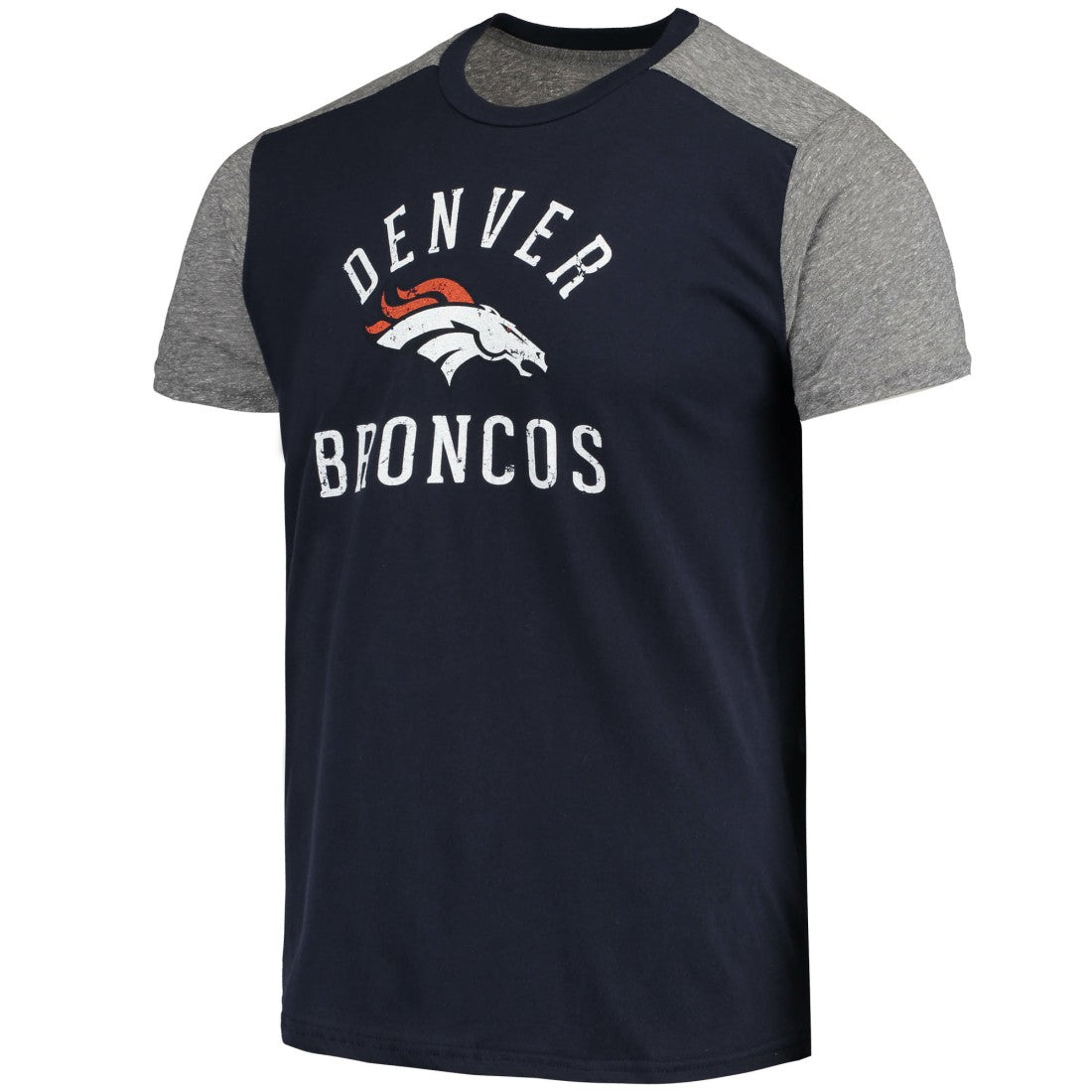 Denver Broncos Majestic Threads Field Goal Slub T-Shirt - Navy/Gray - NFL