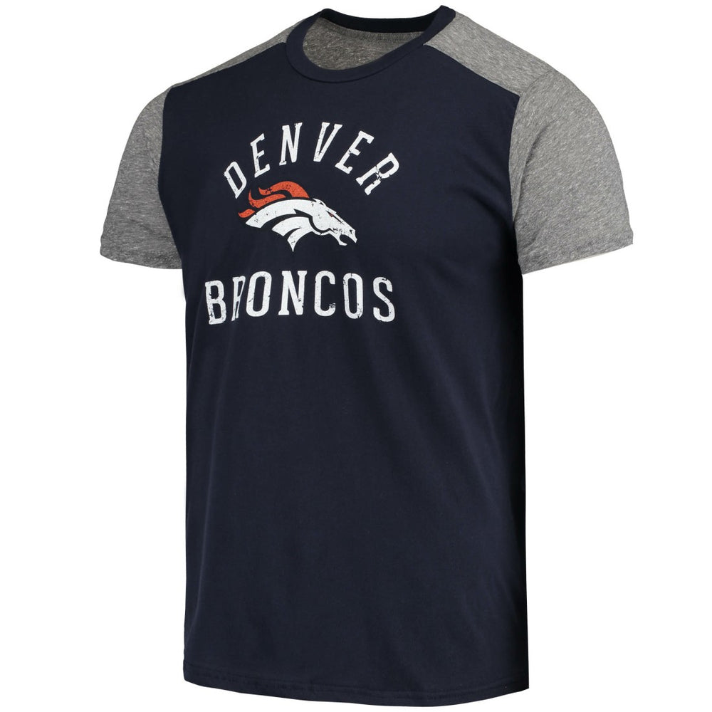 Denver Broncos Majestic Threads Field Goal Slub T-Shirt - Navy/Gray - NFL