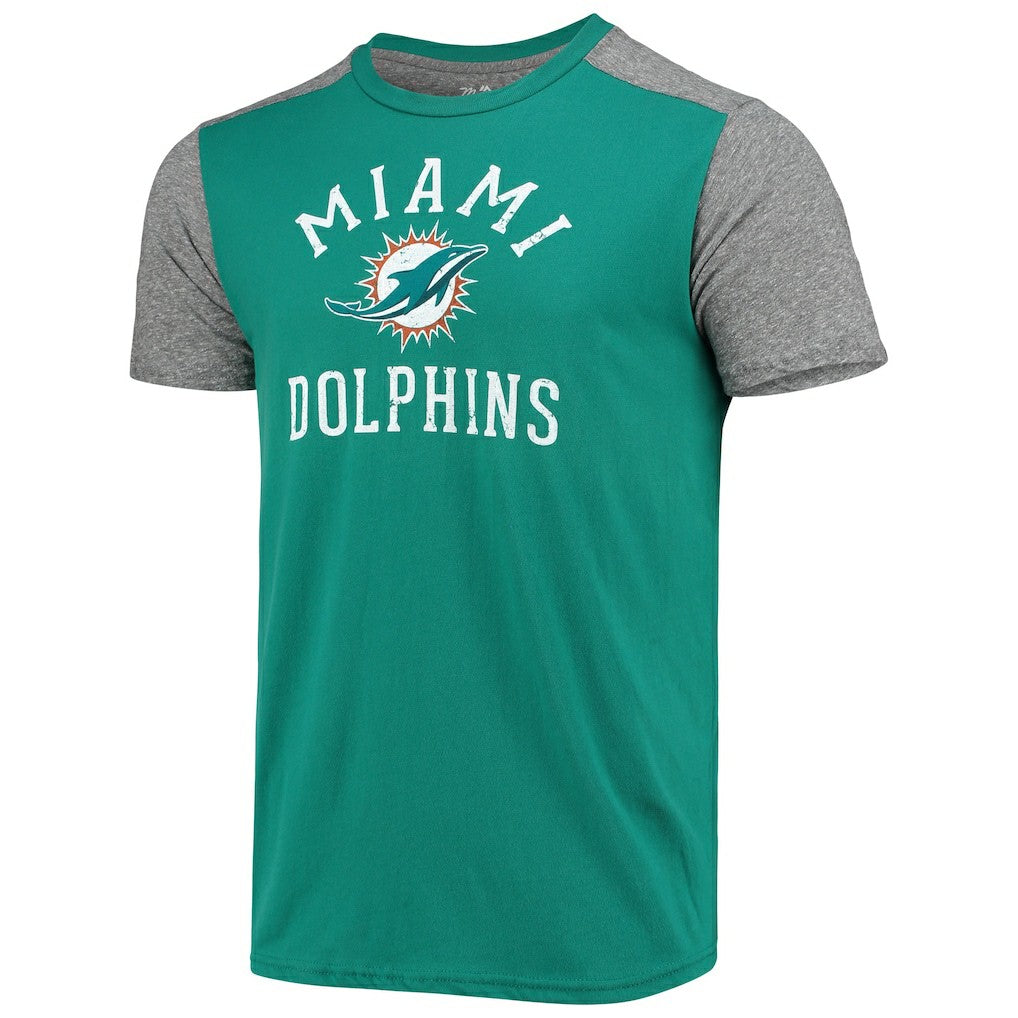 Miami Dolphins Majestic Threads Field Goal Slub T-Shirt - Aqua/Gray - NFL