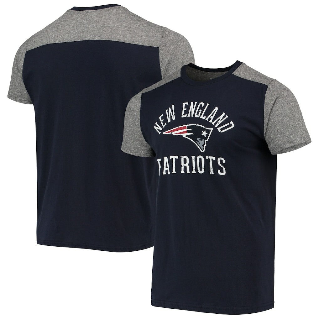 New England Patriots Majestic Threads Field Goal Slub T-Shirt - Navy/Gray - NFL