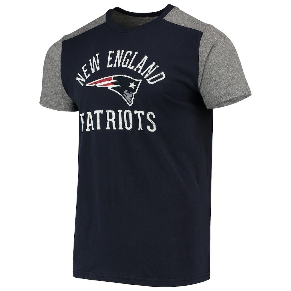 New England Patriots Majestic Threads Field Goal Slub T-Shirt - Navy/Gray - NFL