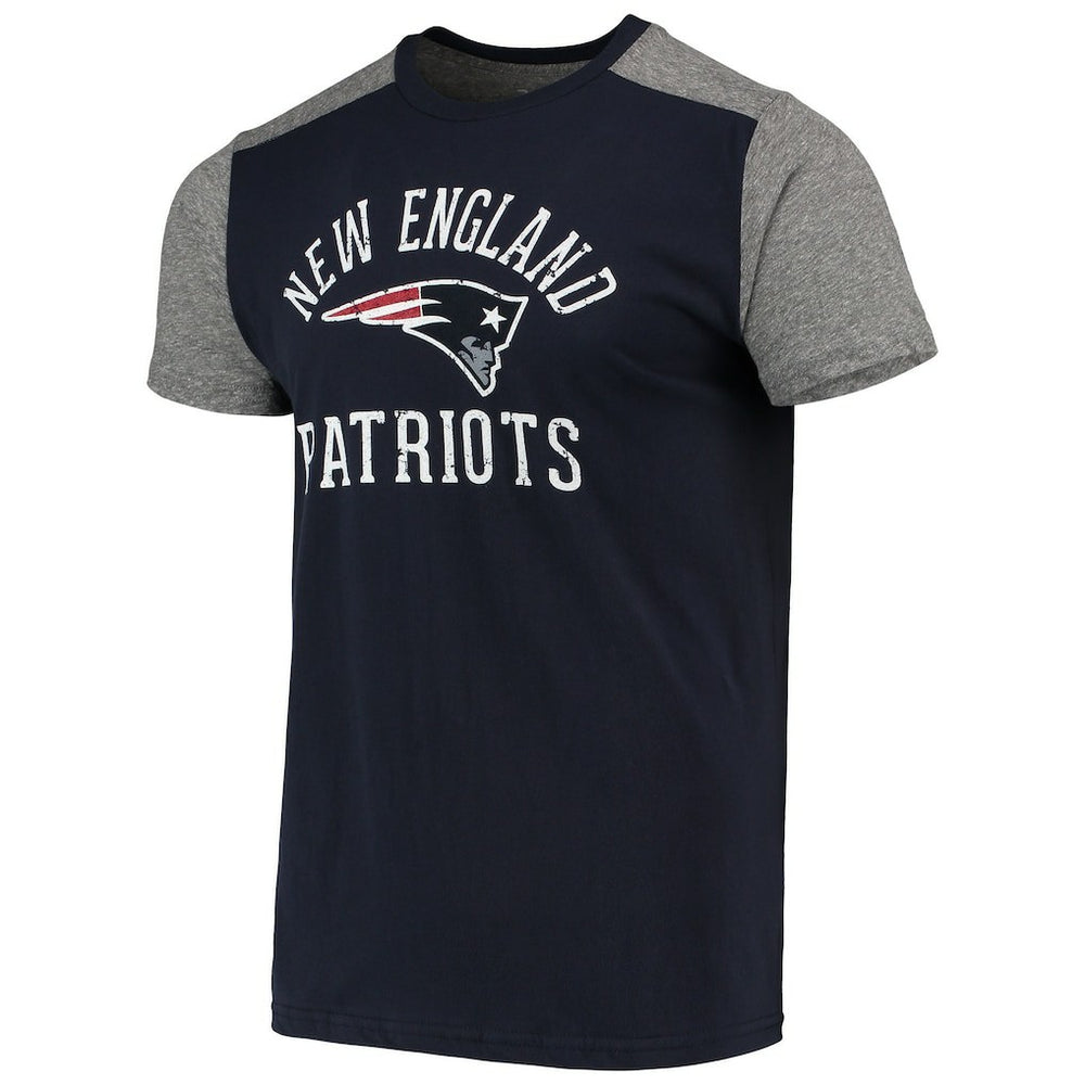 New England Patriots Majestic Threads Field Goal Slub T-Shirt - Navy/Gray - NFL