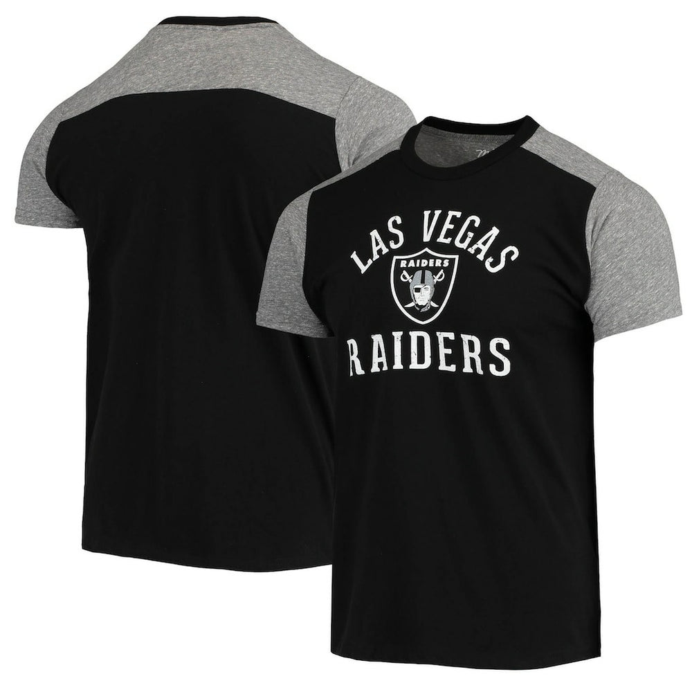Las Vegas Raiders Majestic Threads Field Goal Slub T-Shirt - Black/Gray - NFL