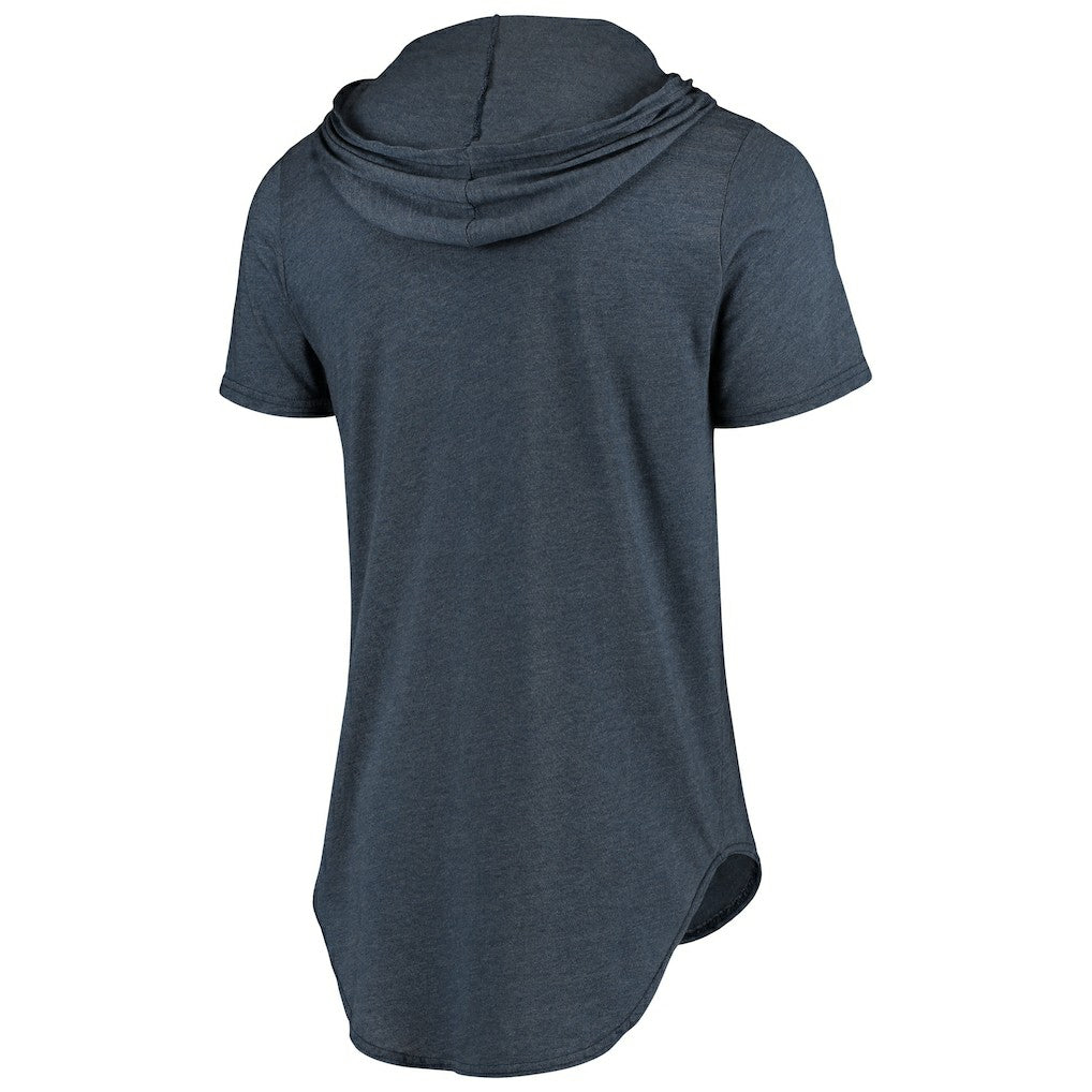 Chicago Bears Majestic Threads Primary Logo Tri-Blend Hoodie T-Shirt - Navy - NFL