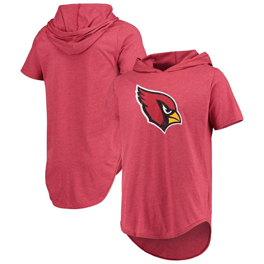Arizona Cardinals Majestic Threads Primary Logo Tri-Blend Hoodie T-Shirt - Cardinal - NFL