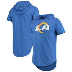 Los Angeles Rams Majestic Threads Primary Logo Tri-Blend Hoodie T-Shirt - Royal - NFL