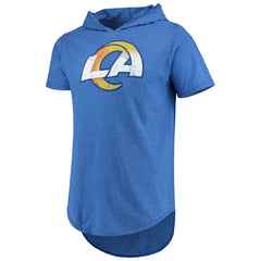 Los Angeles Rams Majestic Threads Primary Logo Tri-Blend Hoodie T-Shirt - Royal - NFL
