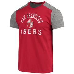 San Francisco 49ers Majestic Threads Gridiron Classics Field Goal Slub T-Shirt - Scarlet/Heathered Gray - NFL