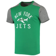 New York Jets Majestic Threads Gridiron Classics Field Goal Slub T-Shirt - Kelly Green/Heathered Gray - NFL