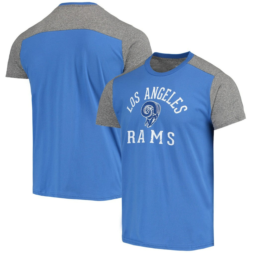 Los Angeles Rams Majestic Threads Gridiron Classics Field Goal Slub T-Shirt - Royal/Heathered Gray - NFL